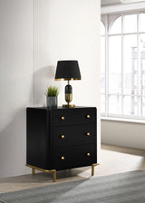 Arini 3-drawer Nightstand Black | Black | 224332