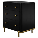 Arini 3-drawer Nightstand Black | Black | 224332