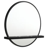 Arini Round Vanity Wall Mirror with Shelf Black | Black | 224338