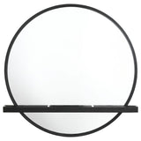 Arini Round Vanity Wall Mirror with Shelf Black | Black | 224338