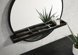 Arini Round Vanity Wall Mirror with Shelf Black | Black | 224338
