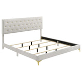 Kendall Upholstered Eastern King Panel Bed White | White | 224401KE