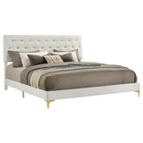 Kendall Upholstered Eastern King Panel Bed White | White | 224401KE