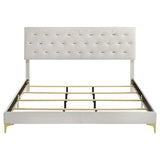 Kendall Upholstered Eastern King Panel Bed White | White | 224401KE