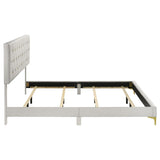 Kendall Upholstered Eastern King Panel Bed White | White | 224401KE