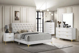 Kendall Upholstered Eastern King Panel Bed White | White | 224401KE