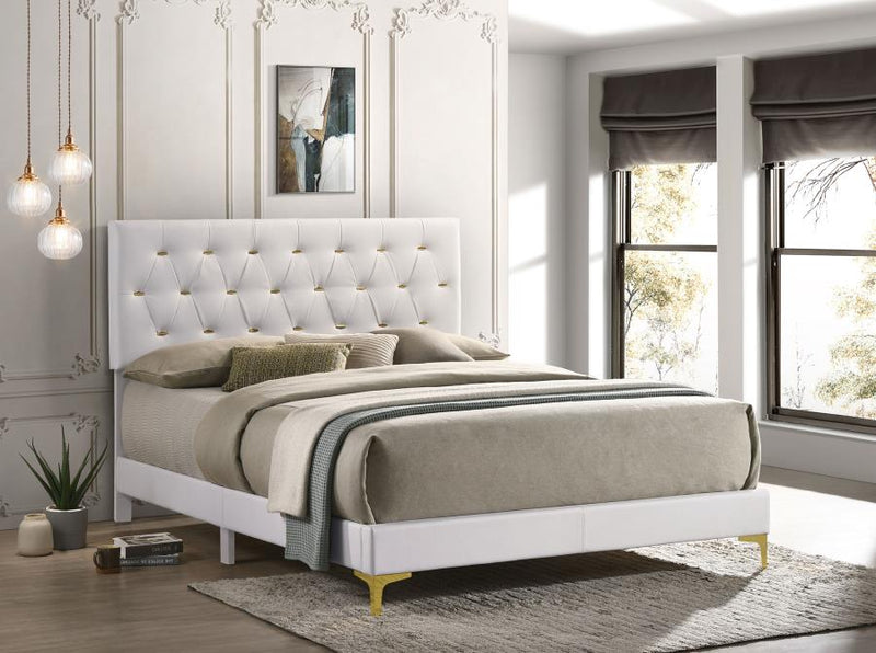 Kendall Upholstered Panel Bed White
