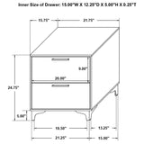 Kendall 2-drawer Nightstand White | White | 224402