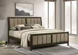 Wilkes 51-inch Upholstered Eastern King Bed Dark Cocoa | Brown | Dark Cocoa | 224421KE
