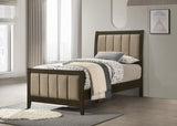 Wilkes 51-inch Upholstered Twin Bed Dark Cocoa | Twin | Brown | Dark Cocoa | 224421T
