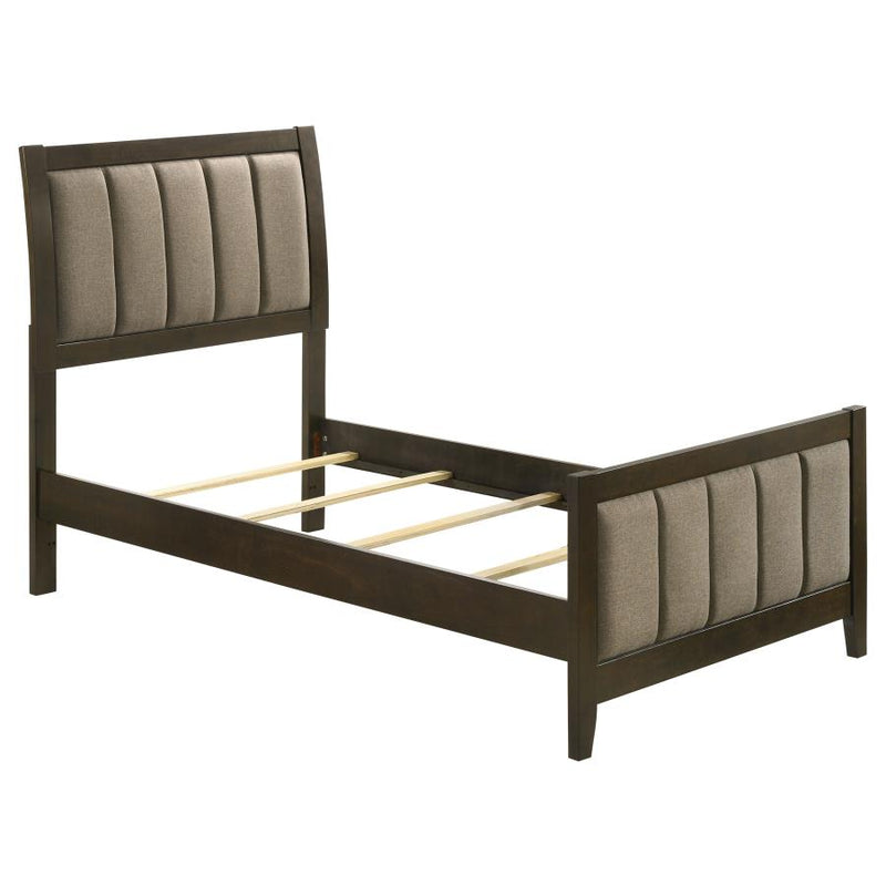Wilkes 51-inch Upholstered Bed Dark Cocoa