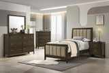 Wilkes 51-inch Upholstered Twin Bed Dark Cocoa | Twin | Brown | Dark Cocoa | 224421T