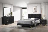 Kendall 4-piece Queen Bedroom Set Black | Gallery | 224451Q-S4 224451KE-S4 224451KW-S4 224451Q-S5 224451KE-S5 224451KW-S5