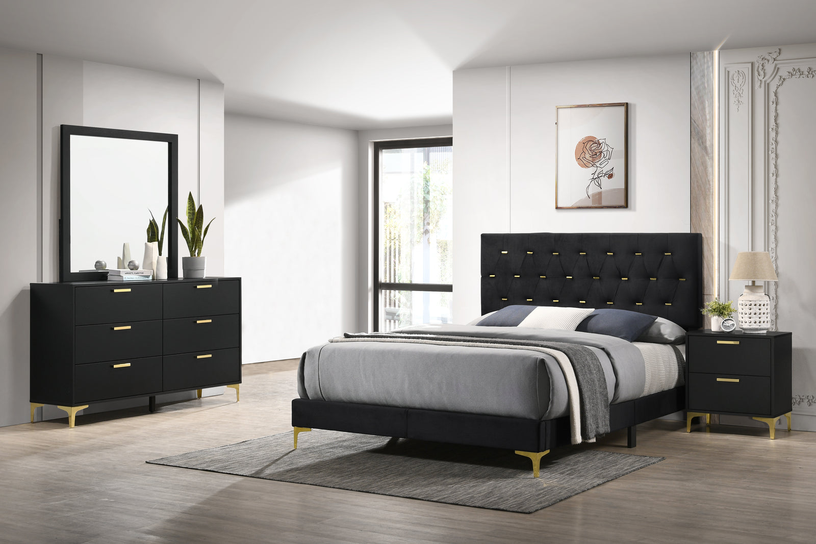 Kendall 4-piece Queen Bedroom Set Black | Queen / 4-piece | 224451Q-S4