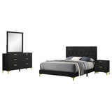 Kendall 4-piece Queen Bedroom Set Black | Gallery | 224451Q-S4 224451KE-S4 224451KW-S4 224451Q-S5 224451KE-S5 224451KW-S5