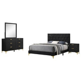 Kendall 4-piece Queen Bedroom Set Black | Gallery | 224451Q-S4 224451KE-S4 224451KW-S4 224451Q-S5 224451KE-S5 224451KW-S5