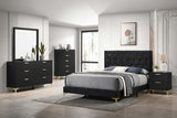Kendall Upholstered Queen Panel Bed Black | King | Black | 224451Q