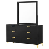 Kendall 6-drawer Dresser with Mirror Black | Black | 224453M