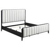 Brookmead 60-inch Upholstered Eastern King Bed Black | Ivory | Black | 224710KE