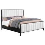 Brookmead 60-inch Upholstered Eastern King Bed Black | Ivory | Black | 224710KE