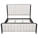 Brookmead 60-inch Upholstered Eastern King Bed Black | Ivory | Black | 224710KE