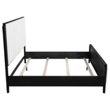 Brookmead 60-inch Upholstered Eastern King Bed Black | Ivory | Black | 224710KE