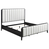 Brookmead 60-inch Upholstered California King Bed Black | Ivory | Black | 224710KW