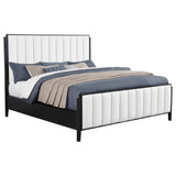 Brookmead 60-inch Upholstered California King Bed Black | Ivory | Black | 224710KW