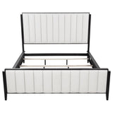 Brookmead 60-inch Upholstered California King Bed Black | Ivory | Black | 224710KW