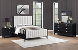 Brookmead 4-piece Upholstered Queen Bedroom Set Black | Gallery | 224710Q-S4 224710KE-S4 224710KW-S4 224710Q-S5 224710KE-S5 224710KW-S5