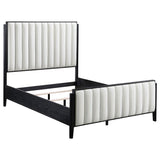 Brookmead 60-inch Upholstered Queen Bed Black | Queen | Ivory | Black | 224710Q