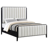 Brookmead 60-inch Upholstered Queen Bed Black | Queen | Ivory | Black | 224710Q
