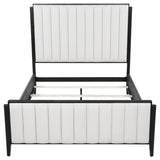 Brookmead 60-inch Upholstered Queen Bed Black | Queen | Ivory | Black | 224710Q