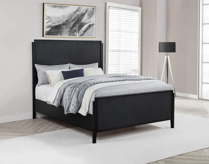 Brookmead Wood Panel Bed Black