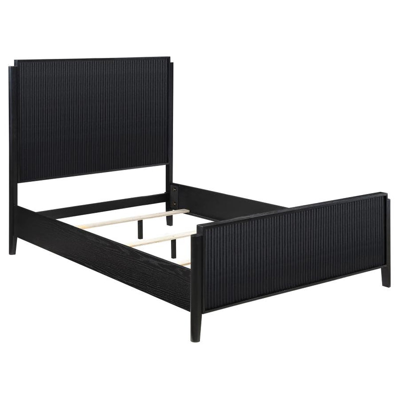 Brookmead Wood Panel Bed Black