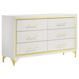 Lucia 4-piece Eastern King Bedroom Set Beige and White | Beige | Beige / White | 224731KE-S4