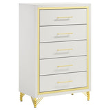 Lucia 4-piece Queen Bedroom Set Beige and White
