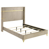 Lucia 61-inch Upholstered Eastern King Wingback Bed Beige | Beige | 224731KE