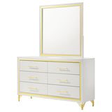 Lucia 6-drawer Dresser with Mirror White | Full | White | 224733M
