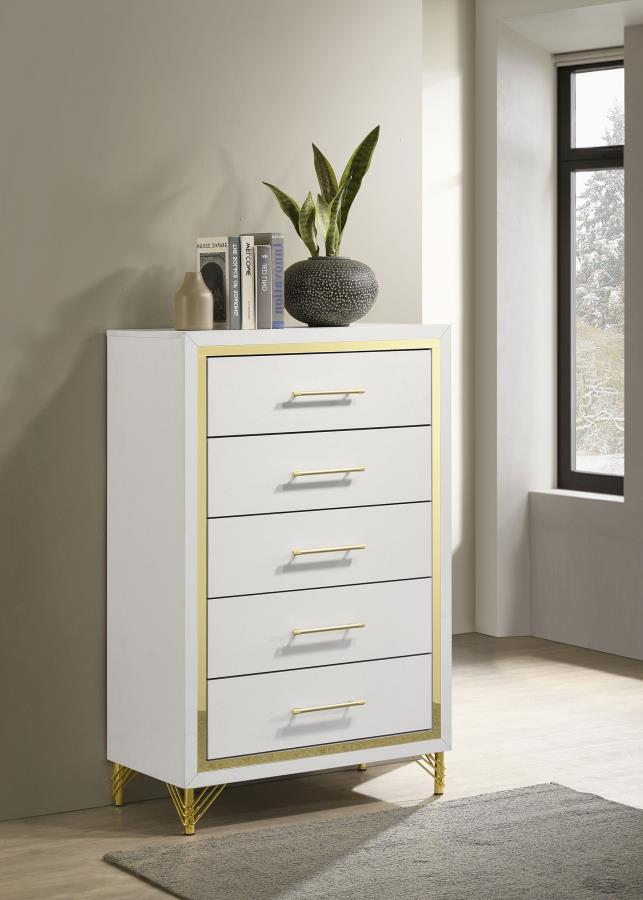 Lucia 5-drawer Bedroom Chest of Drawers White | King | White | 224735