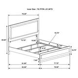 Caraway Wood Eastern King LED Panel Bed White | White | 224771KE