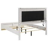 Caraway Wood California King LED Panel Bed White | White | 224771KW