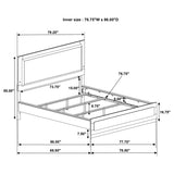 Caraway Wood California King LED Panel Bed White | White | 224771KW