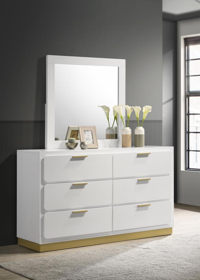 Caraway 6-drawer Dresser with Mirror White | White | 224773M