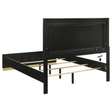 Caraway Wood Eastern King LED Panel Bed Black | Black | 224781KE