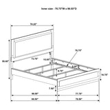 Caraway Wood California King LED Panel Bed Black | Black | 224781KW