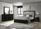 Caraway 4-piece Queen Bedroom Set Black | Gallery | 224781Q-S4 224781KE-S4 224781KW-S4 224781Q-S5 224781KE-S5 224781KW-S5