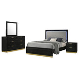 Caraway 4-piece Queen Bedroom Set Black | Gallery | 224781Q-S4 224781KE-S4 224781KW-S4 224781Q-S5 224781KE-S5 224781KW-S5