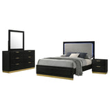Caraway 4-piece Queen Bedroom Set Black | Gallery | 224781Q-S4 224781KE-S4 224781KW-S4 224781Q-S5 224781KE-S5 224781KW-S5