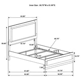 Caraway Wood Queen LED Panel Bed Black | Queen | Black | 224781Q